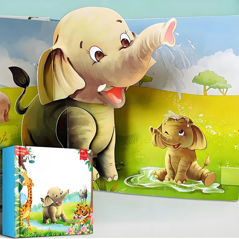 🦁Детска книжка с 3D животни - задължителна за интерактивно ранно обучение