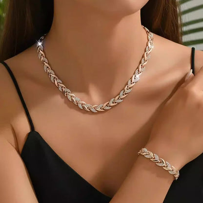 🍃 Set nakita s uzorkom lišća - ogrlica + narukvica | Prirodna elegancija za svakodnevno nošenje ✨