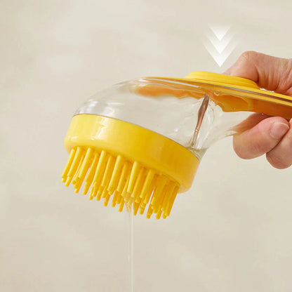 🛁🐾 Četka za kupanje kućnih ljubimaca s dozatorom sapuna – Duga ručka, ne morate se saginjati, nježna i učinkovita, jednostavno kupanje kod kuće 🧼✨