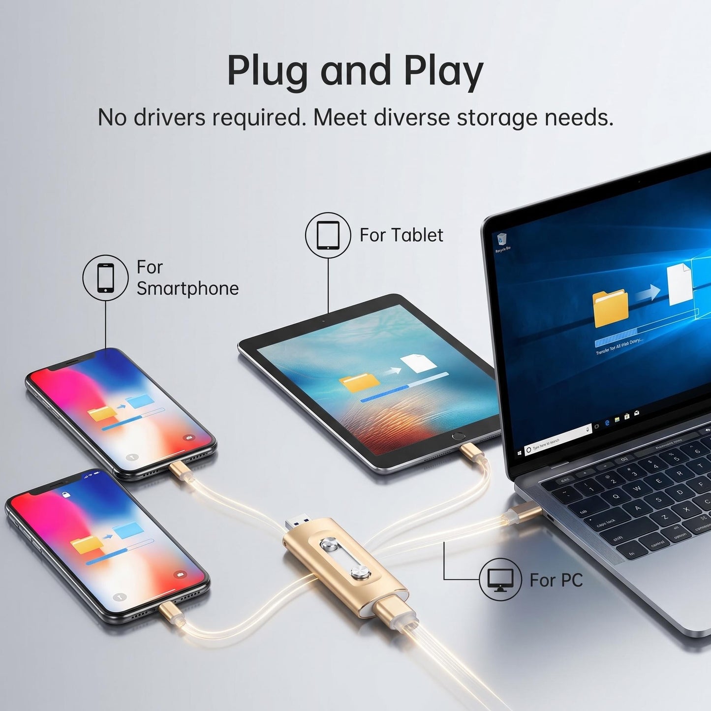 3-u-1 univerzalni USB stick