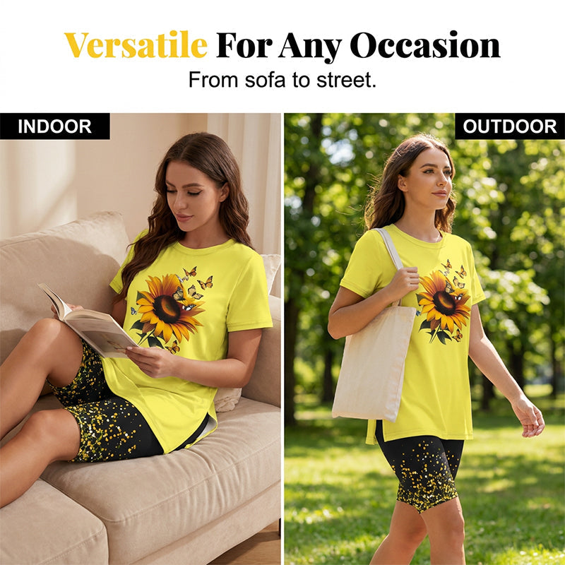 👚 Set tunika-tajica s više uzorka i razdjeljkom