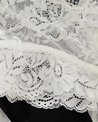 Seksi čipkaste gaćice visokog struka s vezicama (pakiranje od 3 komada)