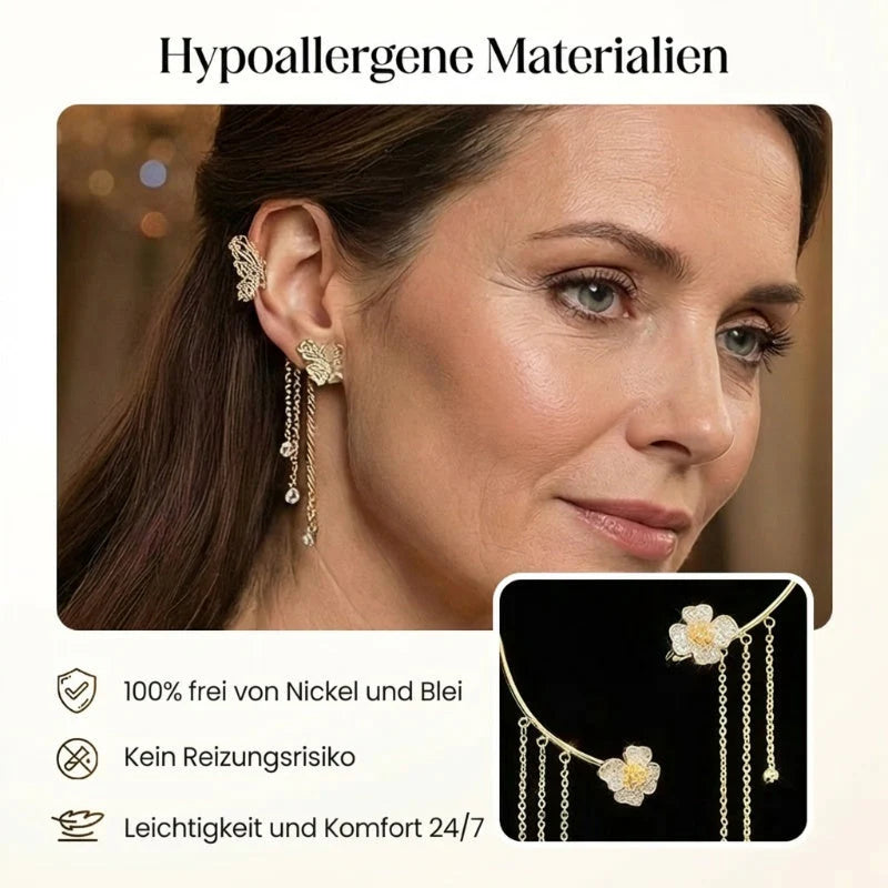 💕Posebna ponuda za Valentinovo - 50% popusta💕Jednostavne naušnice s motivima leptira i cvijeća i resicama - elegantne i udobne, bez potrebe za piercingom 🌸🦋