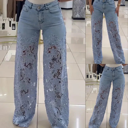 📢📢Velika rasprodaja!⏰Moderne čipkaste traperice s patchwork uzorkom