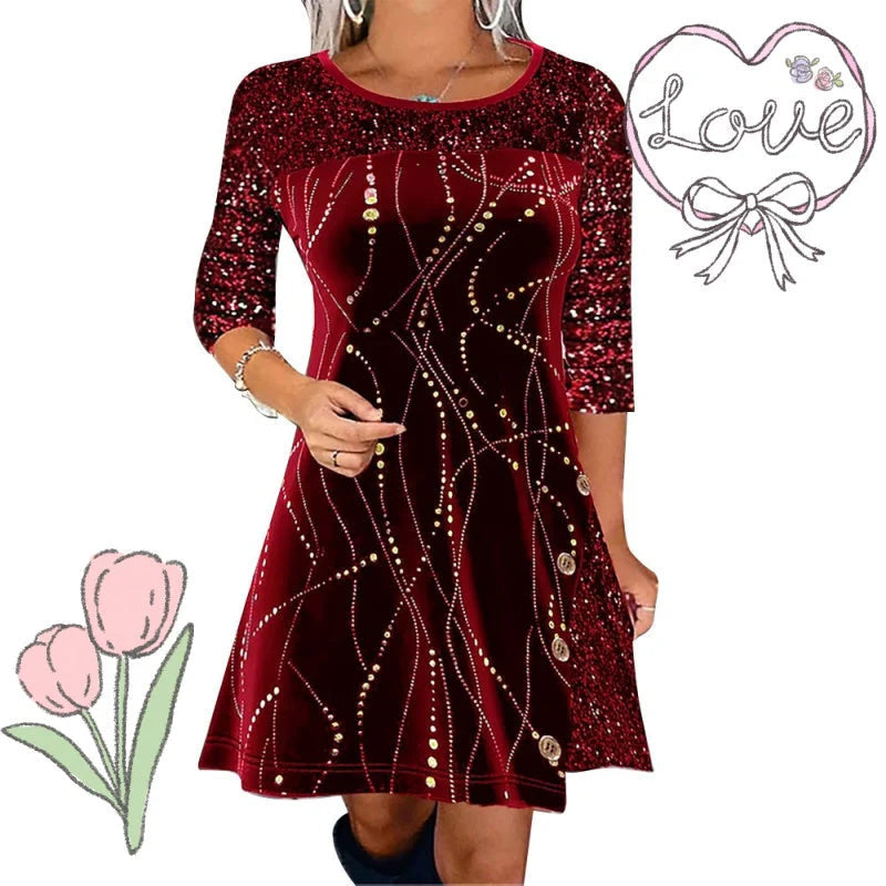 👗 SADA 50% POPUSTA! ⏰ Elegantna haljina A-kroja sa šljokicama – Zapanjujući sjaj i savršen kroj, idealna za zabave i svečanosti ✨