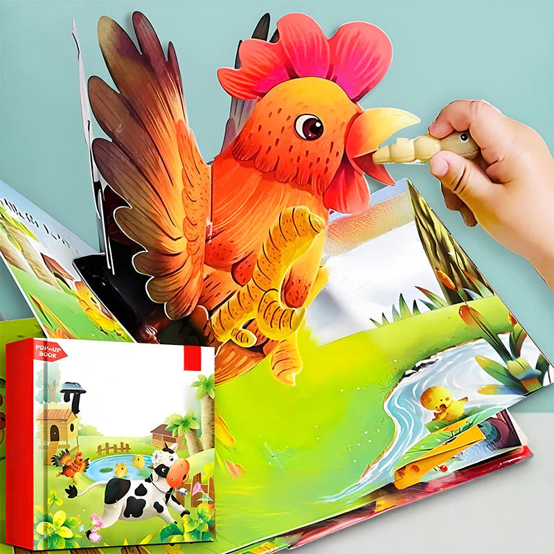 🦁Детска книжка с 3D животни - задължителна за интерактивно ранно обучение