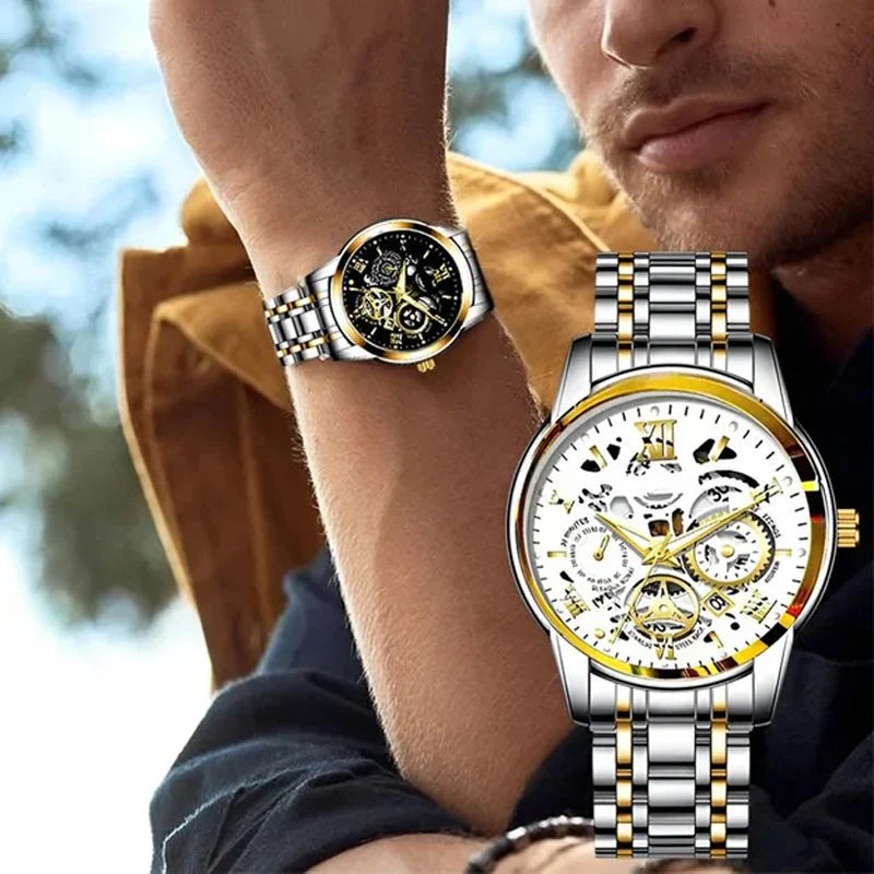 🔥Muški vodootporni automatski mehanički sat s ažurnim rimskim brojčanikom⌚