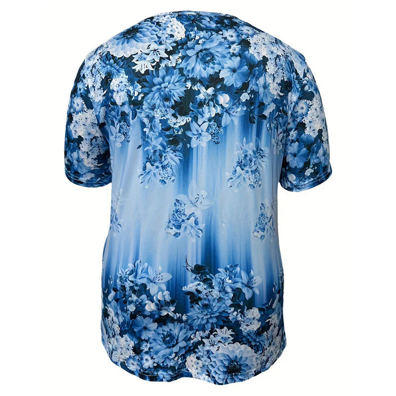 👚 50% POPUSTA! 🌸 Elegantna ženska majica kratkih rukava s cvjetnim printom - Lagana tkanina, romantičan dizajn i savršena za tople dane ☀️