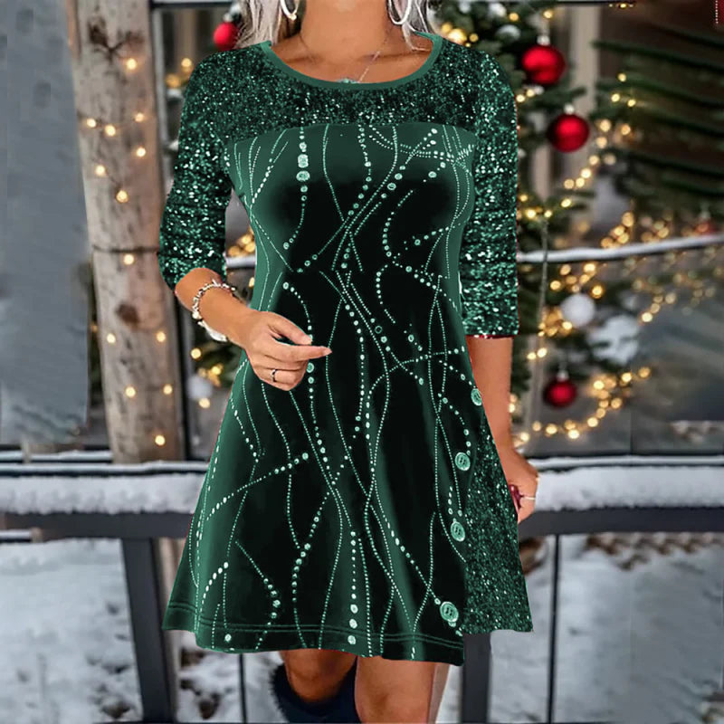 👗 SADA 50% POPUSTA! ⏰ Elegantna haljina A-kroja sa šljokicama – Zapanjujući sjaj i savršen kroj, idealna za zabave i svečanosti ✨