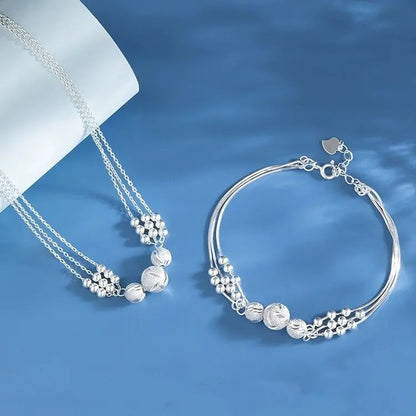 🎁🔥[Ogrlica + narukvica]✨Komplet nakita s graviranom srebrnom ogrlicom