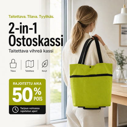 Torba za kupovinu 2 u 1, presavijiva zelena torba