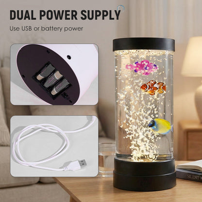 LED akvarijsko svjetlo s motivom ribica u mjehurićima