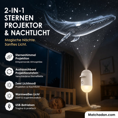 2-u-1 projektor zvjezdanog neba i noćno svjetlo