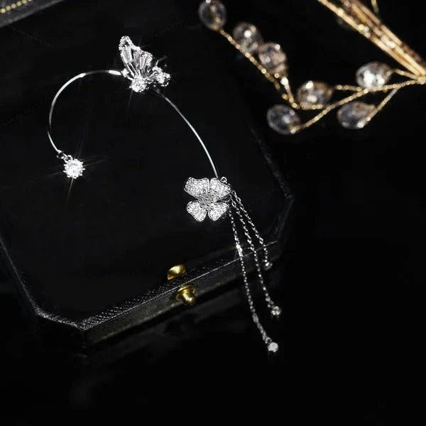 💕Posebna ponuda za Valentinovo - 50% popusta💕Jednostavne naušnice s motivima leptira i cvijeća i resicama - elegantne i udobne, bez potrebe za piercingom 🌸🦋
