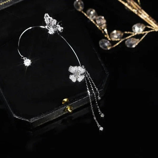 💕Posebna ponuda za Valentinovo - 50% popusta💕Jednostavne naušnice s motivima leptira i cvijeća i resicama - elegantne i udobne, bez potrebe za piercingom 🌸🦋