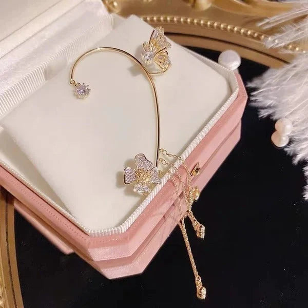 💕Posebna ponuda za Valentinovo - 50% popusta💕Jednostavne naušnice s motivima leptira i cvijeća i resicama - elegantne i udobne, bez potrebe za piercingom 🌸🦋