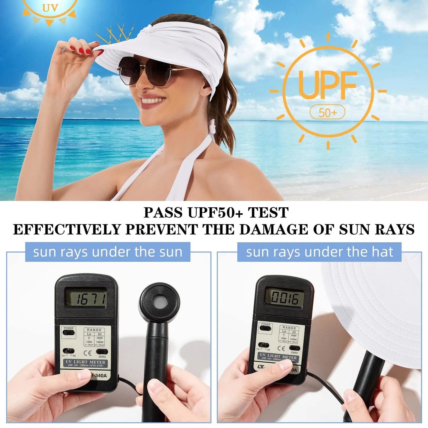 🔥ZADNJI DAN 60% POPUSTA!! ☀️Ženski šešir sa štitnikom za sunce i UV zaštitom UPF 50+
