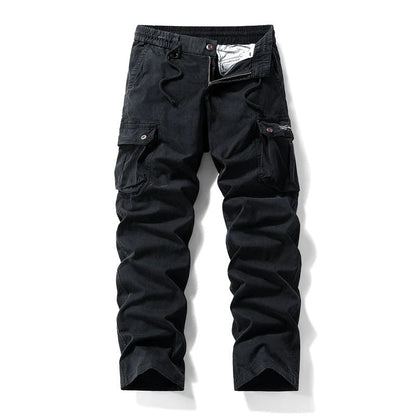 👖🛠️ Muške taktičke hlače od 100% pamuka, u kaki boji - s mnogo džepova