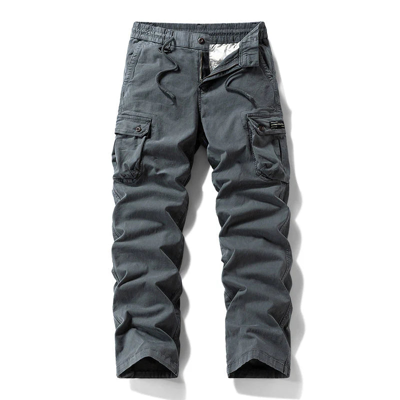 👖🛠️ Muške taktičke hlače od 100% pamuka, u kaki boji - s mnogo džepova