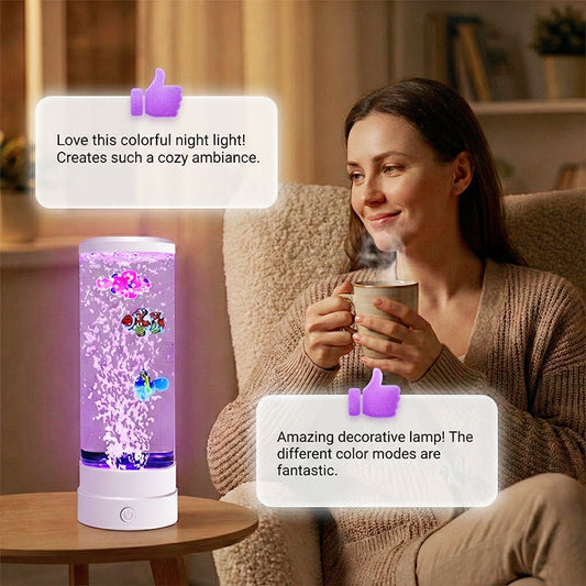 LED akvarijsko svjetlo s motivom ribica u mjehurićima