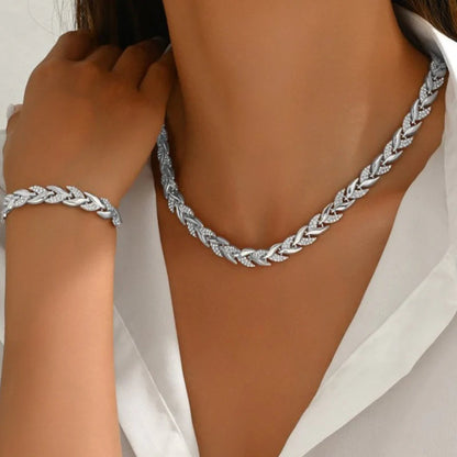 🍃 Set nakita s uzorkom lišća - ogrlica + narukvica | Prirodna elegancija za svakodnevno nošenje ✨