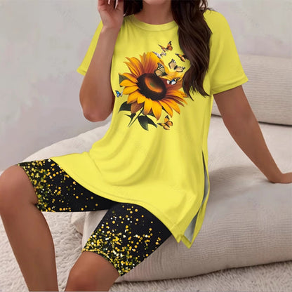 👚 Set tunika-tajica s više uzorka i razdjeljkom