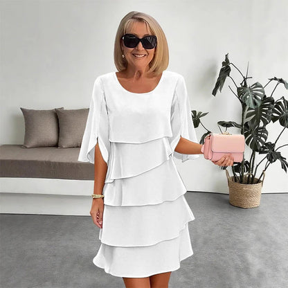 🎁 50% POPUSTA! Elegantna haljina s višeslojnim volanima na rukavima za žene - jednostavan stil za svaku priliku 💃