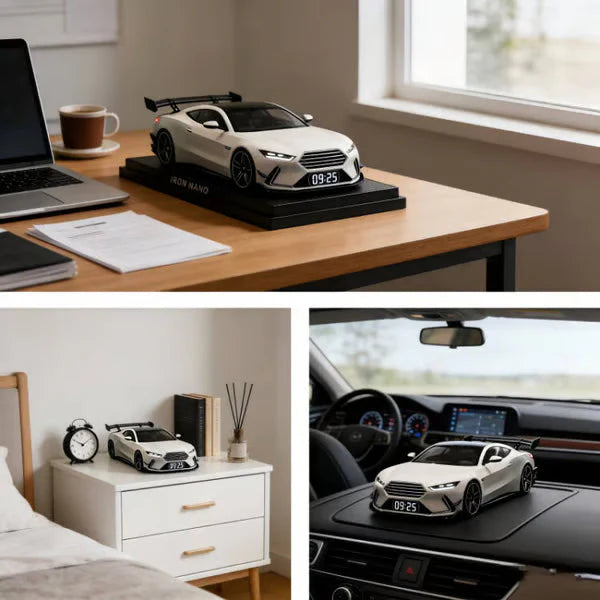 📢📢60% POPUSTA!!🎅【🎁Savršen poklon🎁】🎄Budilica za hiperautomobile – 🏎️GTR realističan motor i svjetlosni efekti