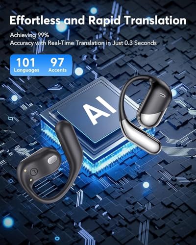 3 u 1 Bluetooth slušalice s prevođenjem za putovanja/glazbu/pozive, slušalice s prevođenjem engleskog i španjolskog jezika