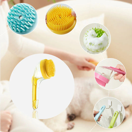 🛁🐾 Četka za kupanje kućnih ljubimaca s dozatorom sapuna – Duga ručka, ne morate se saginjati, nježna i učinkovita, jednostavno kupanje kod kuće 🧼✨