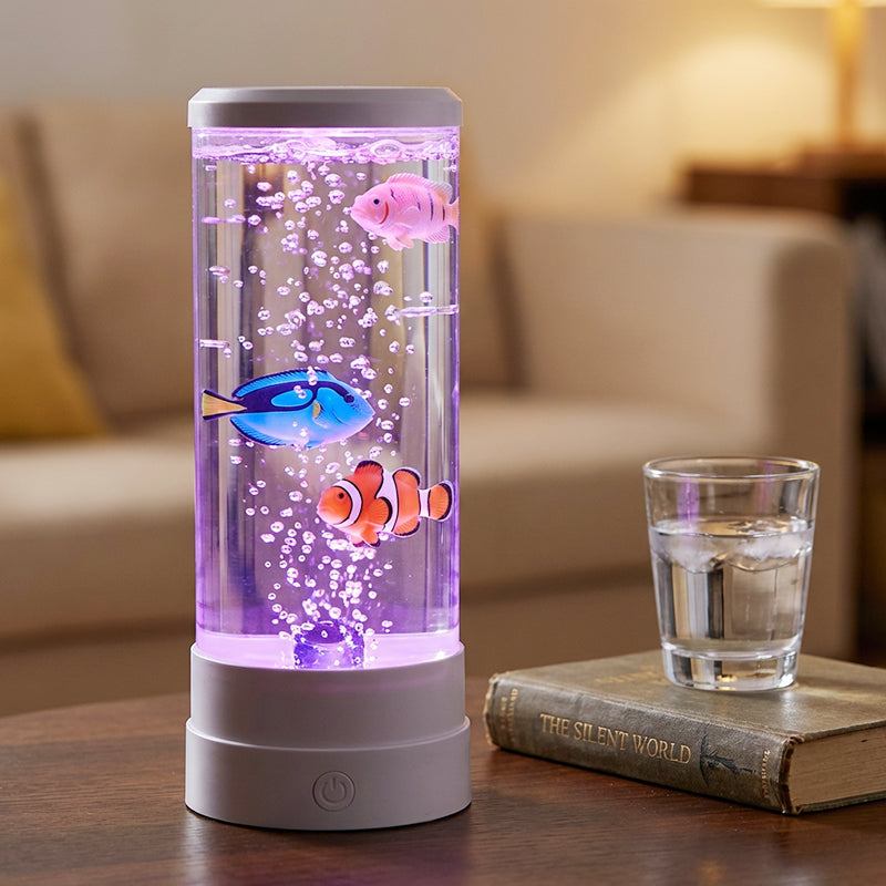 LED akvarijsko svjetlo s motivom ribica u mjehurićima