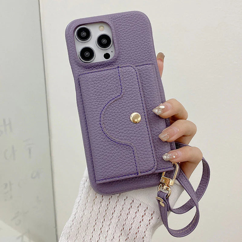 🔥📱 Zaštitna futrola za žene, roza, s novčanikom i remenom za zglob 💃