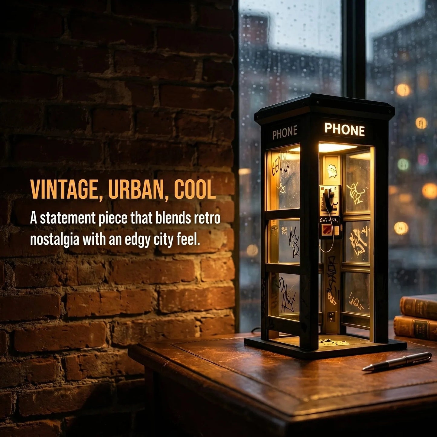 ✨Vintage atmosferska lampa, u stilu telefonske govornice