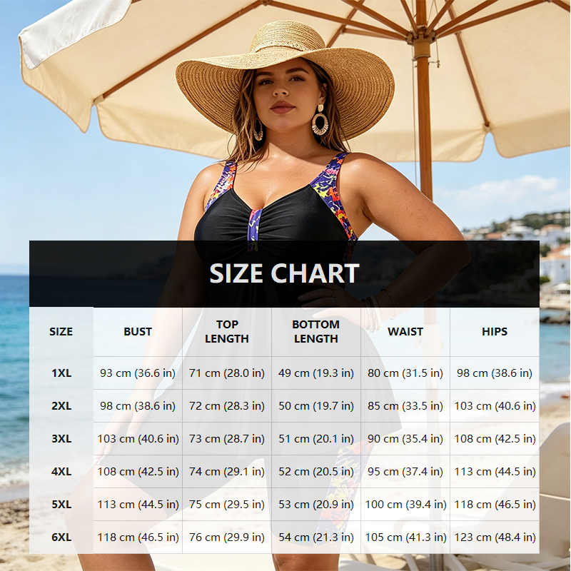 👙 Ženski kupaći kostim širokog kroja, tankini top i kratke hlače